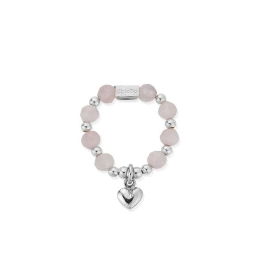 Silver & Rose Quartz Sun Lover Ring