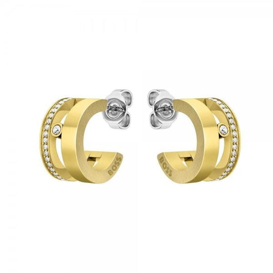 Ladies Lyssa Yellow Gold Plated Hoop Earrings