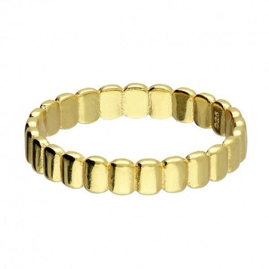 Yellow Gold Plated Plain Baguette Ring (SIZE Q)