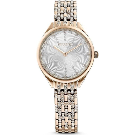 Attract watch, Metal bracelet, White, Champagne