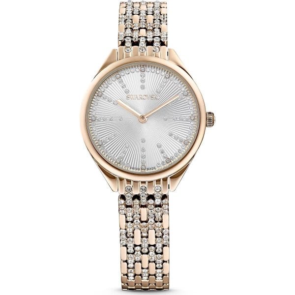 Attract watch, Metal bracelet, White, Champagne