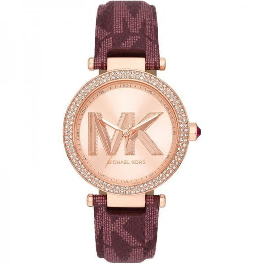 Michael Kors Parker Three-Hand Merlot PVC Watch
