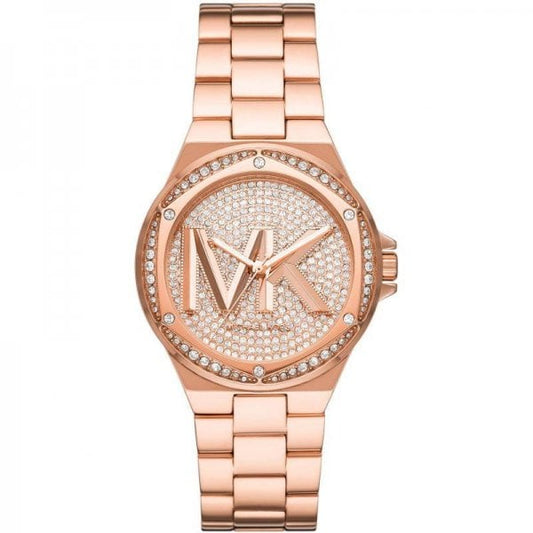 Lennox Pavé Logo Rose Gold-Tone Ladies Watch