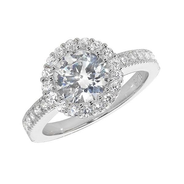 SILVER LADIES' CZ RING SIZE N