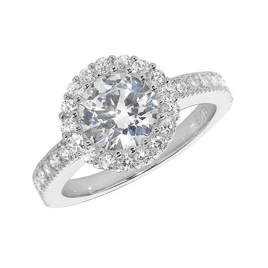 SILVER LADIES' CZ RING SIZE N