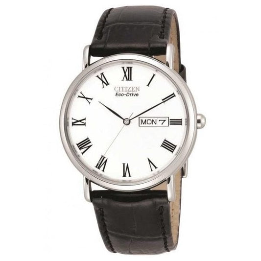Gents Stiletto EcoDrive Leather Strap Watch