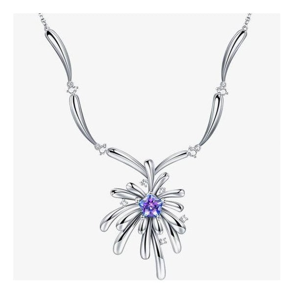 Carpe Diem Silver Crystal Crossette Necklace