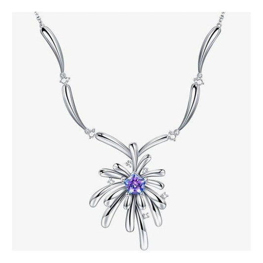 Carpe Diem Silver Crystal Crossette Necklace