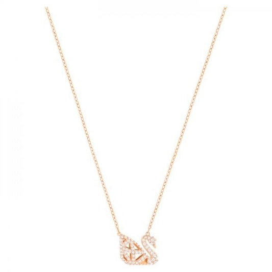 Facet Swan Necklace Black