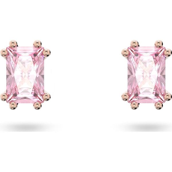 Stilla stud earrings, Pink, Rose gold-tone plated