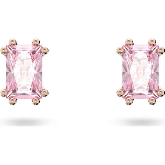 Stilla stud earrings, Pink, Rose gold-tone plated