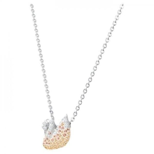 Iconic Swan Pendant, Multi-colour, Rhodium plated