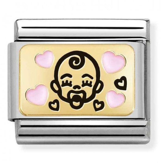 18k Gold Pink Baby Charm
