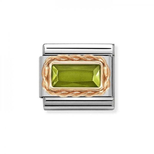 Rose Gold Baguette Peridot Stone