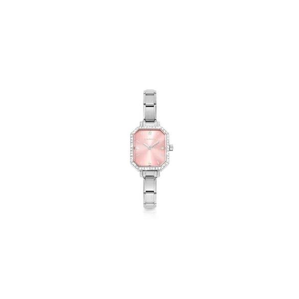 Classic Paris Rectangular CZ Pink Watch