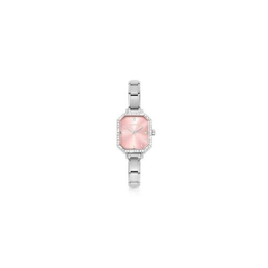 Classic Paris Rectangular CZ Pink Watch