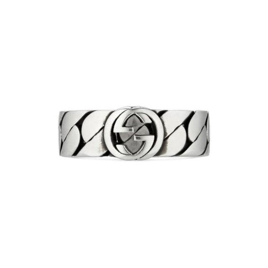 Interlocking G Sterling Silver 6mm Ring - SIZE 14