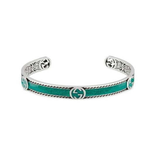 Interlocking 'G' Turquoise Enamel Bangle 19cm