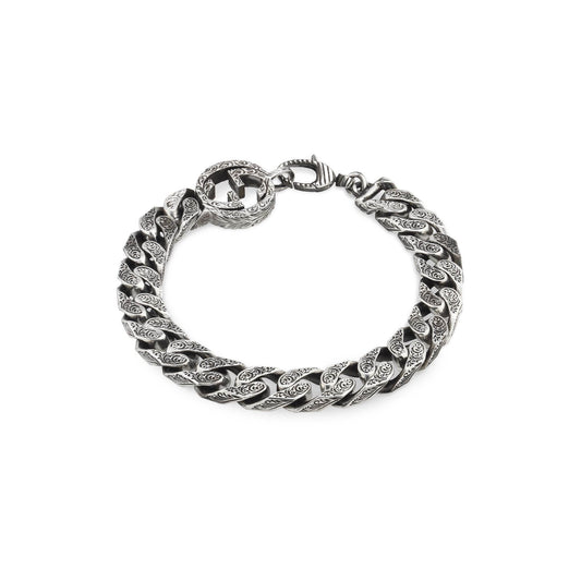 Interlocking G Motif Sterling Silver Bracelet 19cm