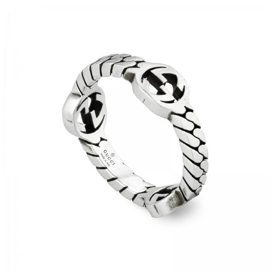 Interlocking G Sterling Silver 3.5mm Ring- SIZE 11