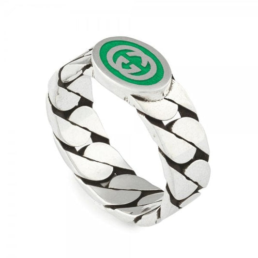 Sterling Silver Interlocking G Ring - SIZE 14