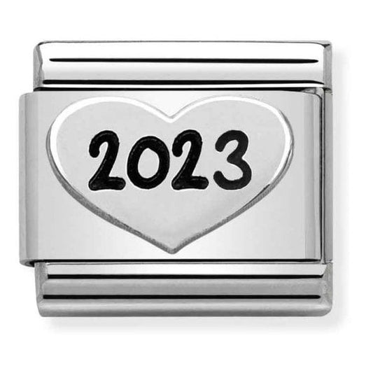 Silver 2023 Heart Charm