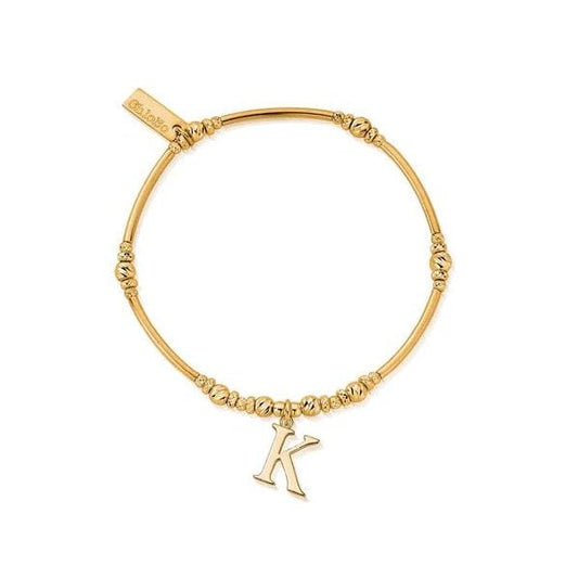 GOLD PLATED INITIAL BRACELET K