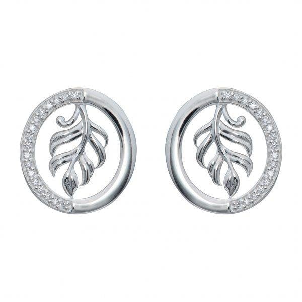 Sterling Silver Stud Earrings w/ CZ