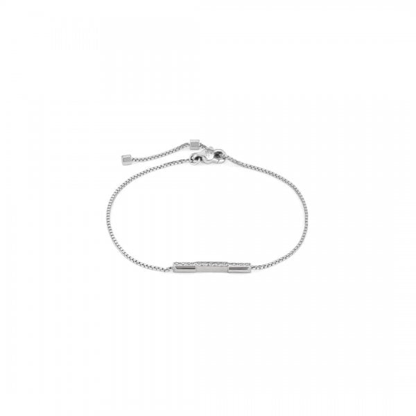 18ct White Gold Link Love 0.13ct Diamond Size 16