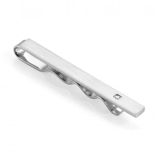Strong Gent's Tie Clip - Diamond and Steel