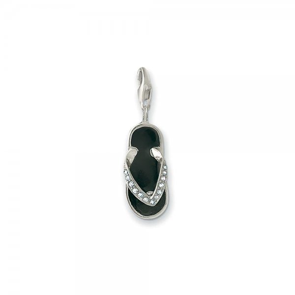 Black Enamel Flip-flop Charm