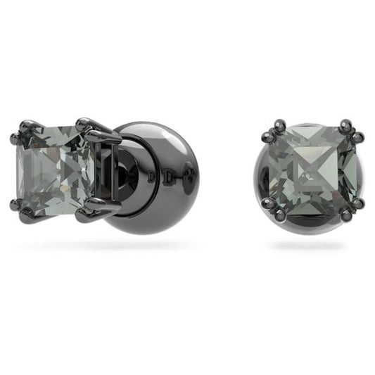 Millenia stud earrings, Square cut, Black