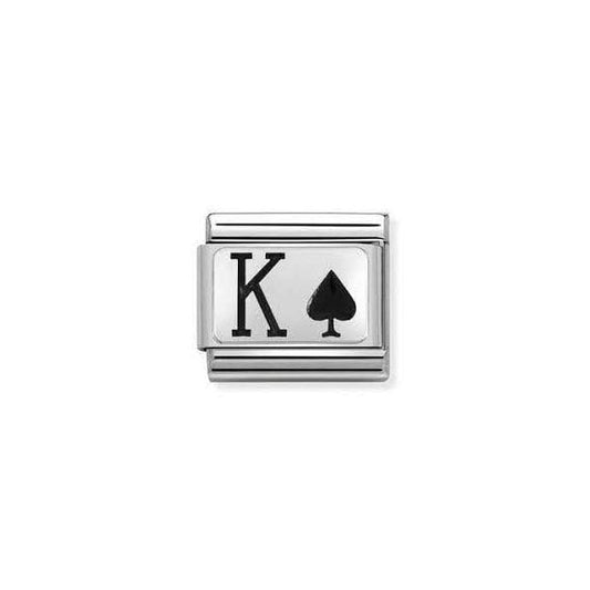 Silver King of Spades Charm