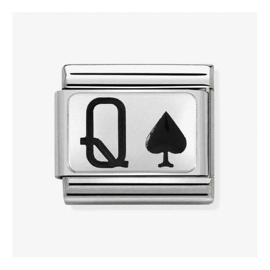 Silver Queen of Spades Charm