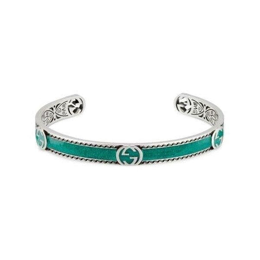 Interlocking 'G' Turquoise Enamel Bangle 17cm