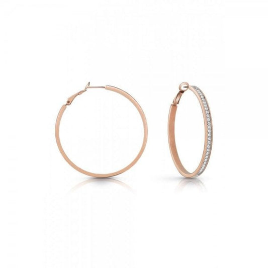 Ladies 50mm Rose Gold Plated Hoop Earrings