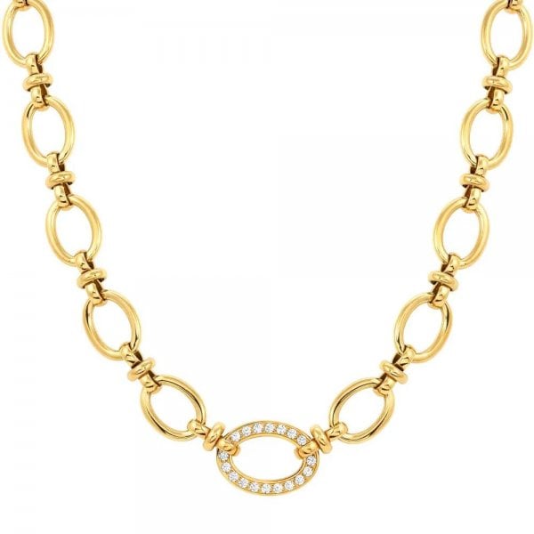 Affinity Yellow Gold PVD Plated CZ Necklace