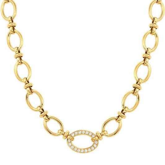 Affinity Yellow Gold PVD Plated CZ Necklace