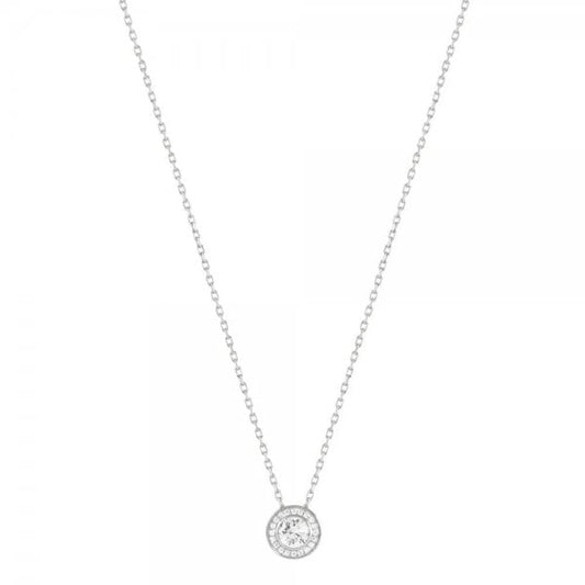 Aurea Silver CZ Halo Necklace