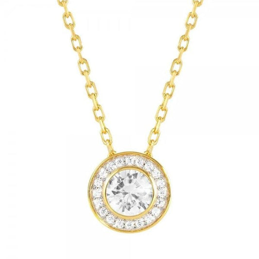 Aurea Gold Plated CZ Halo Necklace