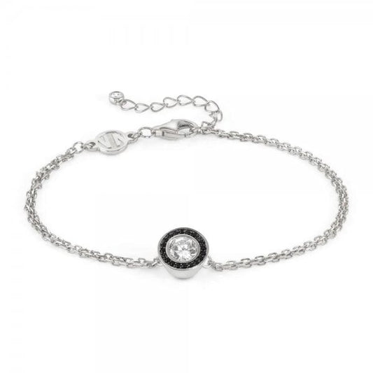 Aurea Silver Black CZ Halo Bracelet