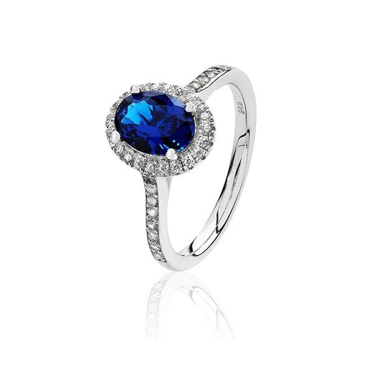 Silver Claw Set Oval Ring - Size O