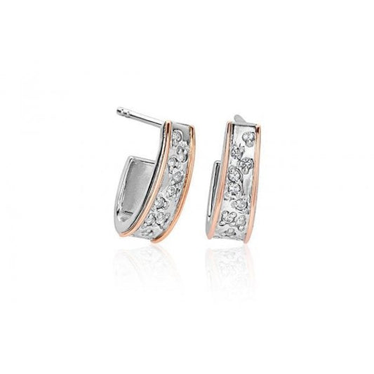 Cariad Sparkle Half Hoop Drop Earrings