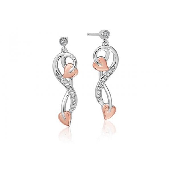 Tree of Life White Topaz Drop Earrings