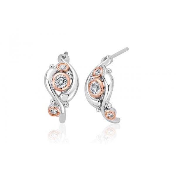 Pistyll Rhaeadr White Topaz Half Hoop Earrings