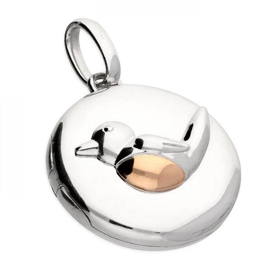 Two-Tone Robin Locket