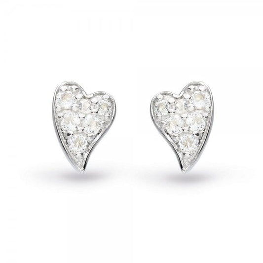 Desire Precious White Topaz Heart Stud Earrings