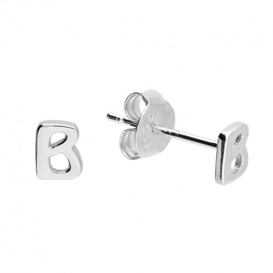 Sterling Silver Earrings - B Studs
