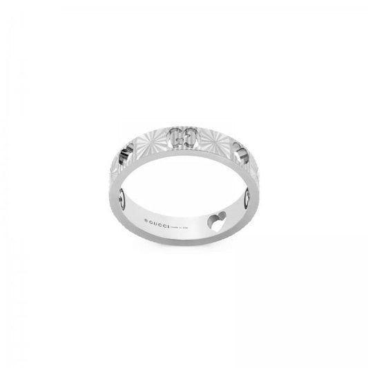 Icon 18ct White Gold Heart Ring 4mm - Size 13