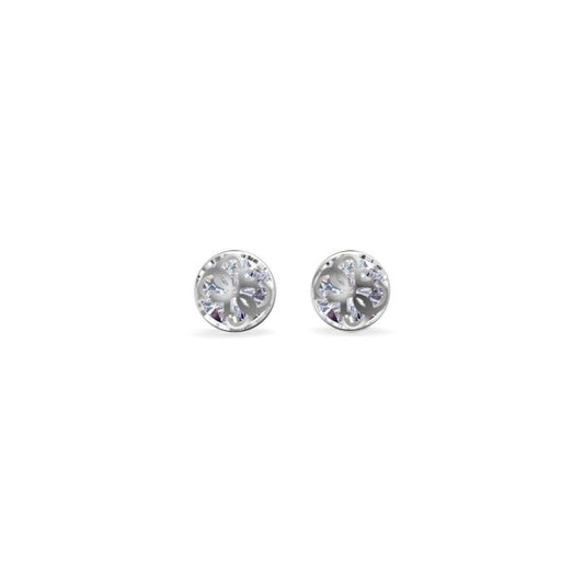GJ 4G Logo Boule Silver & Crystal Studs